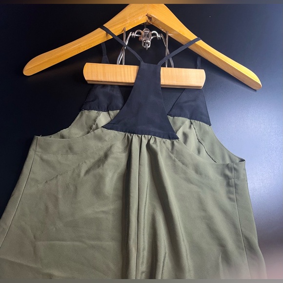 Allen B by Allen Schwartz Green & Black Halter Tank Size XS EUC - Picture 6 of 7